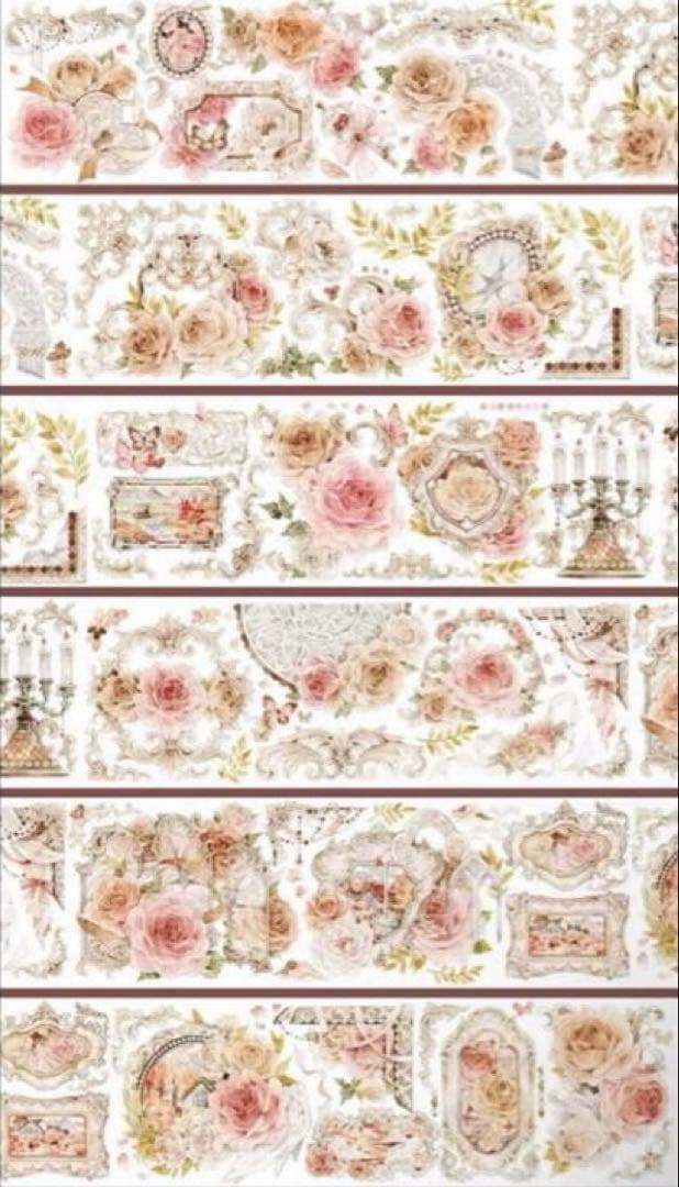 贝壳光 6cm×10m 日落月桂 海外マスキングテープ　海外マステ　花