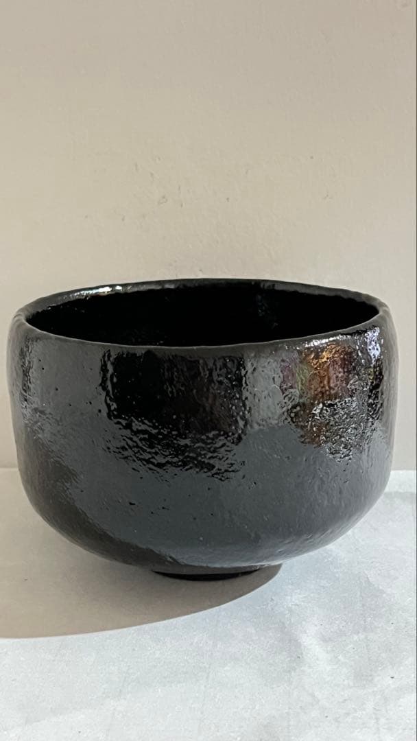 佐々木松楽造　長次郎写 黒楽茶碗共箱　未使用品 値下げしました。