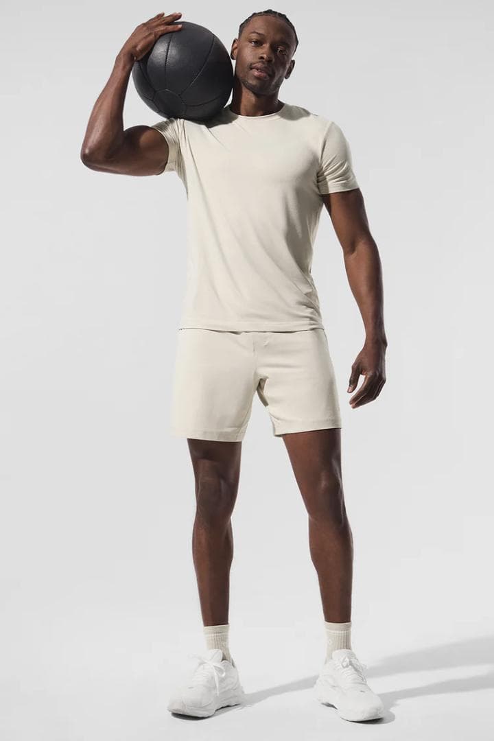 Alo yoga正規品アローヨガ クルーネック ショートスリーブ Bone美品