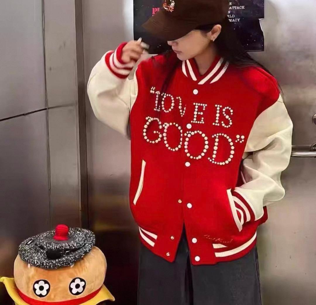 パールロゴスタジャン 韓国ファッション GD ジヨン ジードラゴン KーPOP