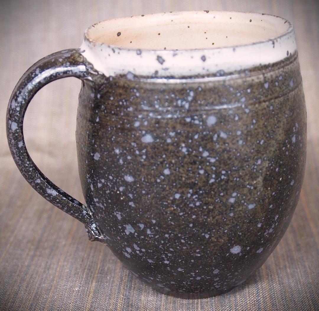 新作★中里太亀【師＆父：中里隆】唐津粉引黒マグカップA