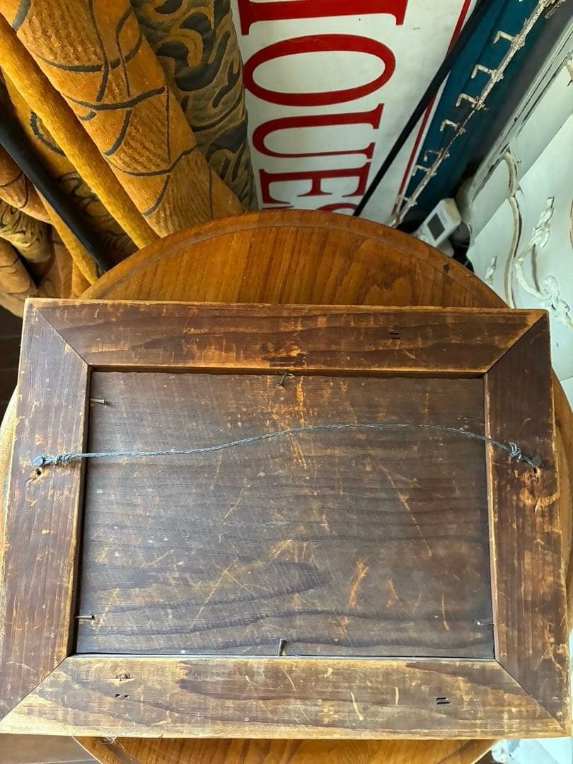 アンティーク　絵画　油絵　額付き　インテリア　装飾　1800年代　アメリカ