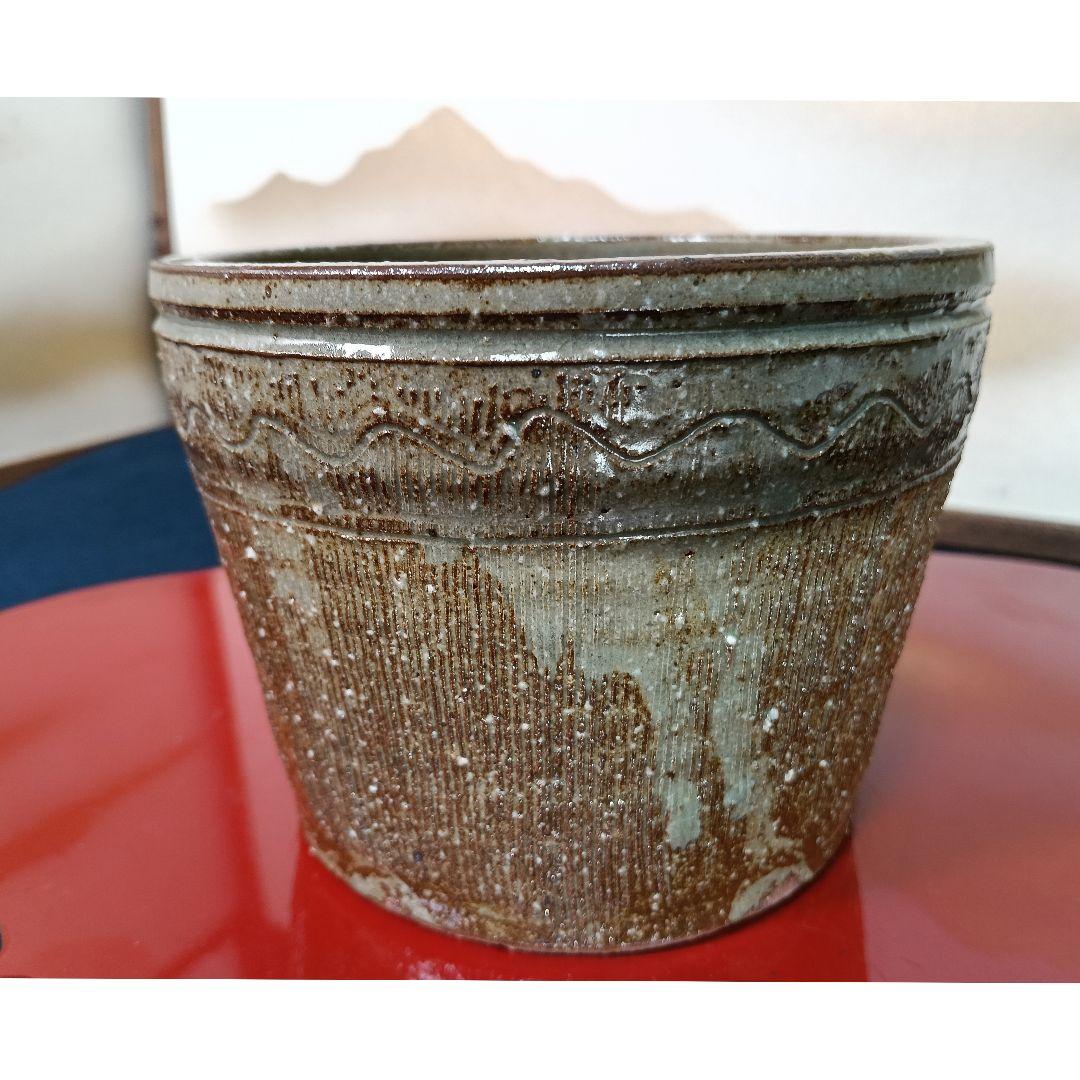 AO65 勝龍寺窯 建水 縄すだれ 共箱 茶道具