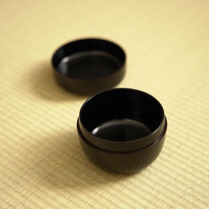 五代 川端近左 造｜黒平棗　共布/共箱/二重箱　棗