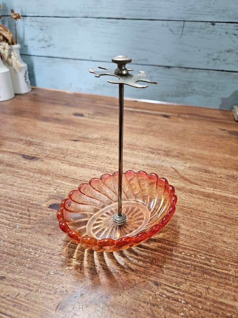 オールドバカラ バンブーローズ クリスタルガラス アクセサリートレイ