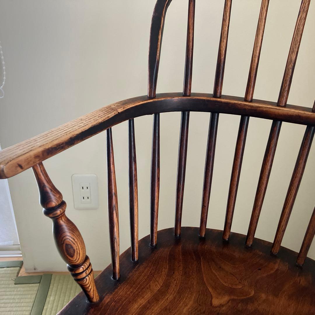 ボウバックチェア　イギリスアンティーク　アーム付き　ウィンザーチェア ー　椅子