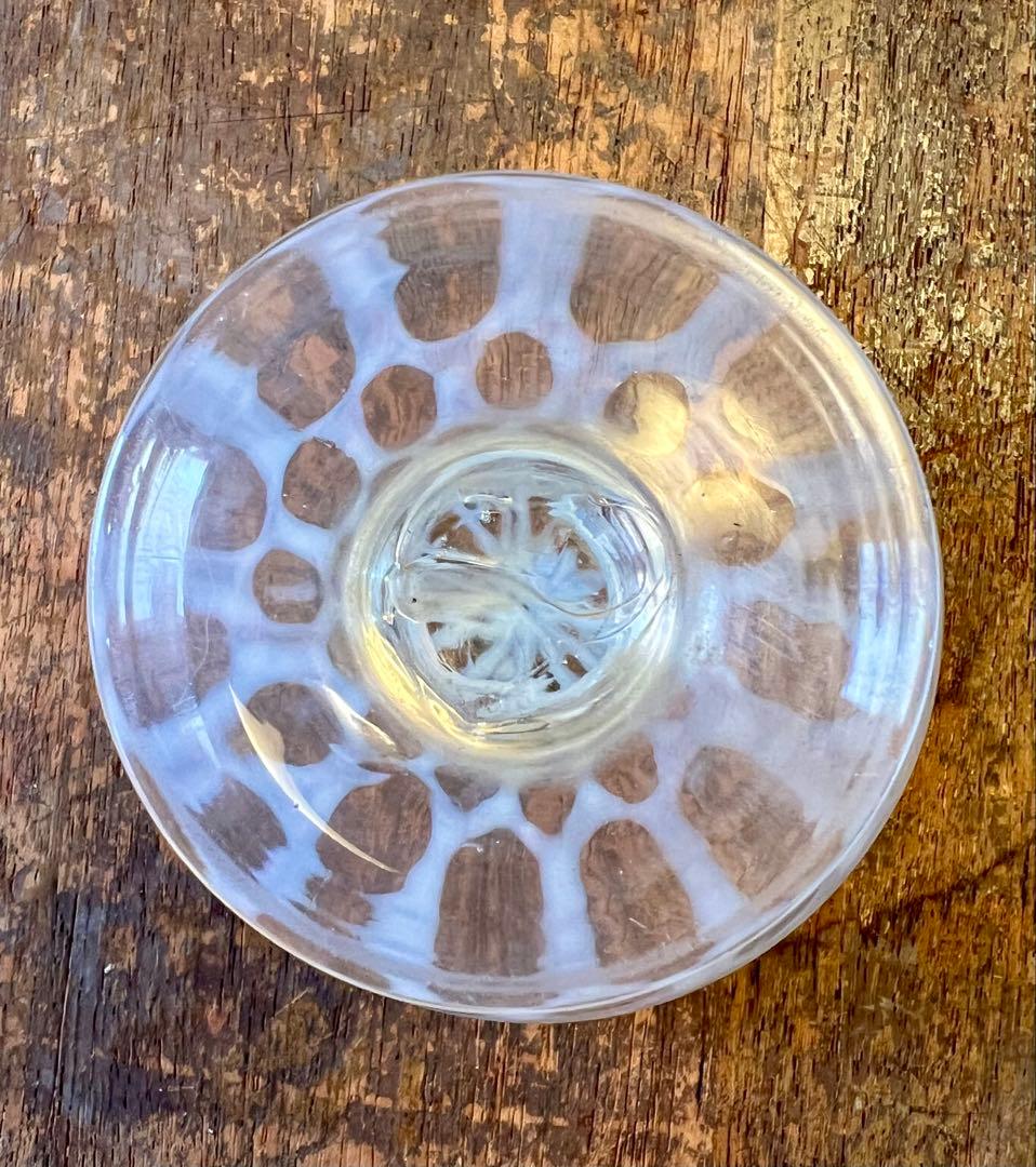 大正ロマン　赤縁水玉紋氷コップ　和ガラス　アンティーク　古道具