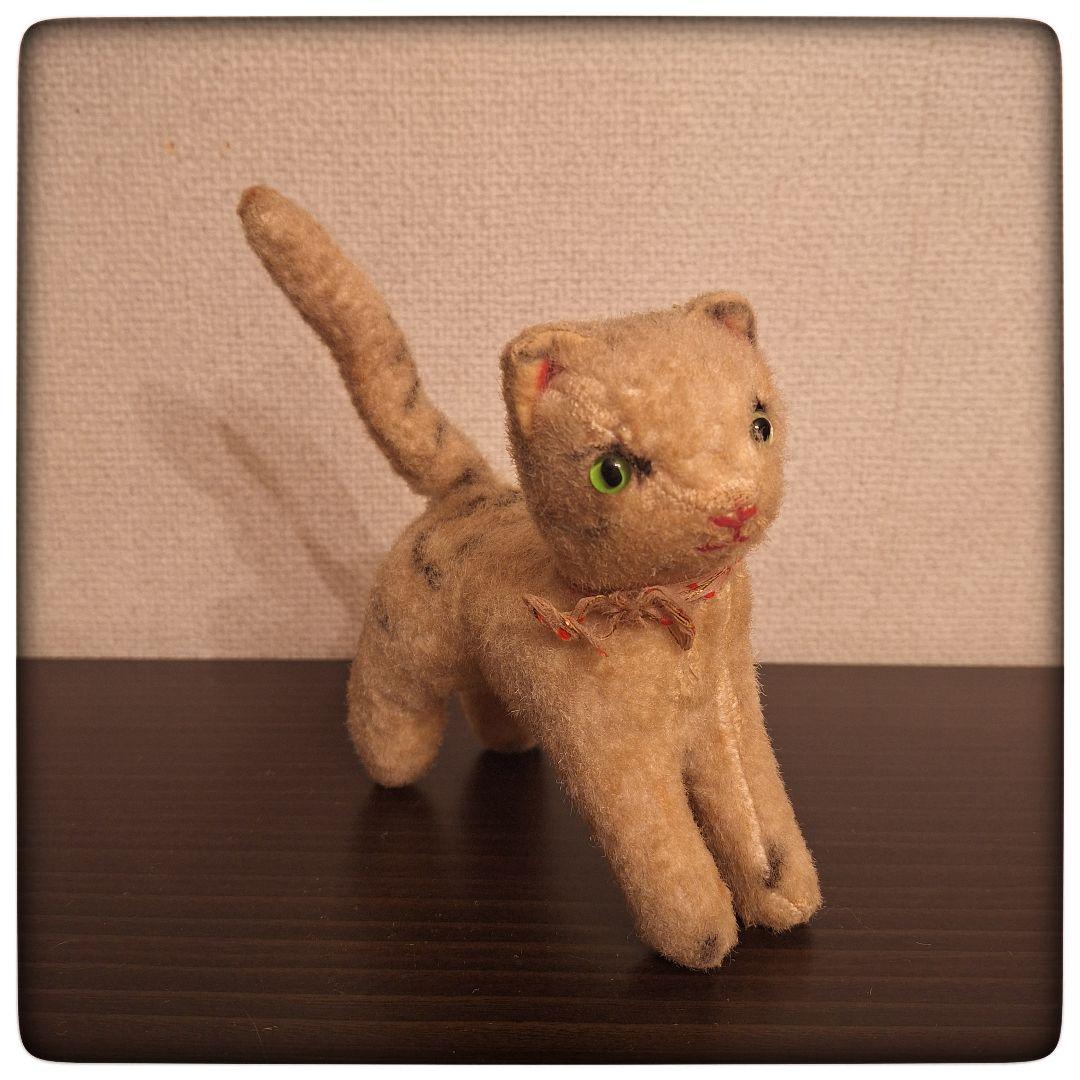 【ヴィンテージ キャット モヘア】 立ち姿 猫 ぬいぐるみ