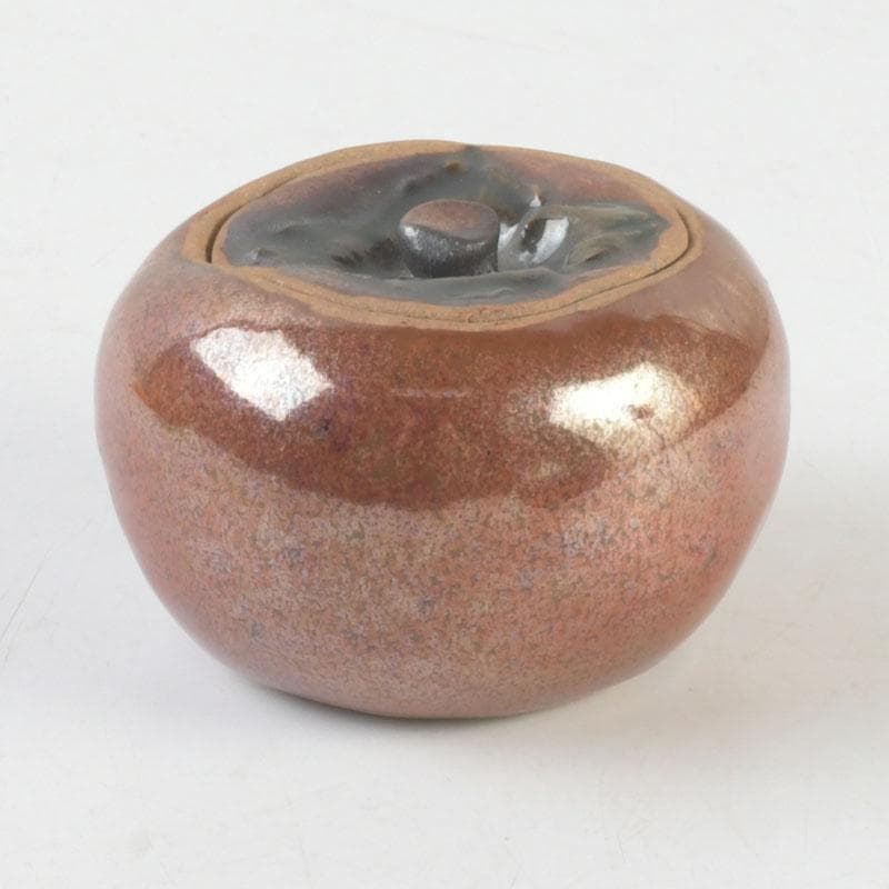 茶道具　柿　香合　共箱　V　9670