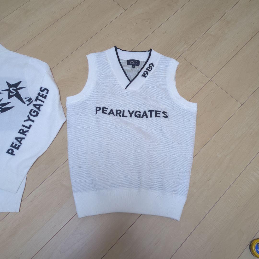 ★美品★PEARLY GATES　ニットベスト付きジャガードロゴニット　サイズ0
