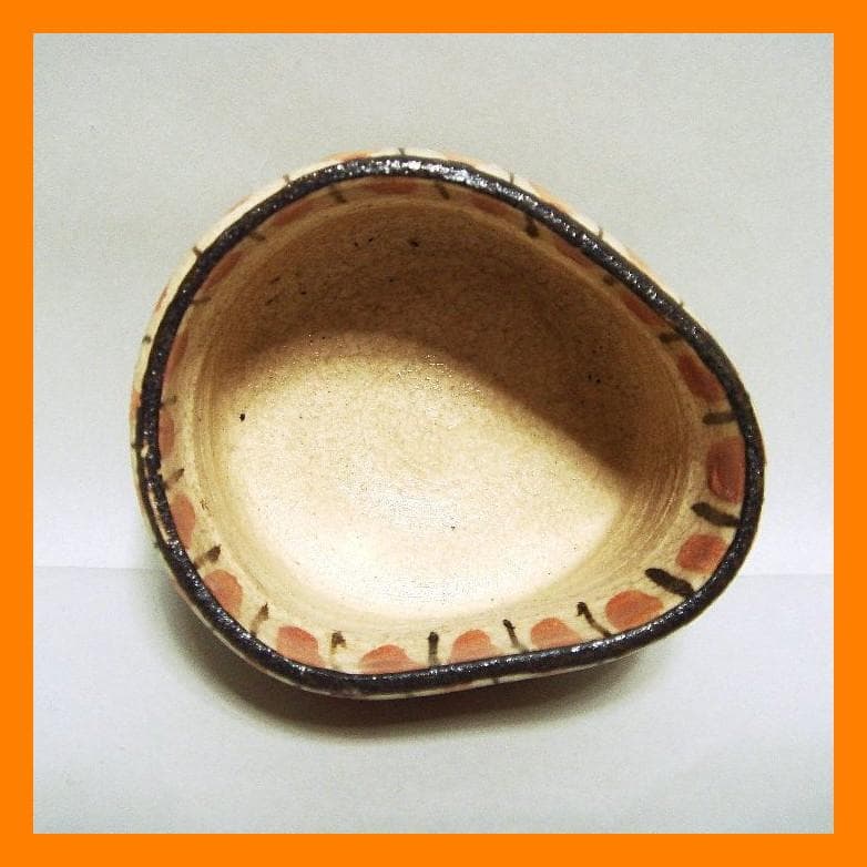 @885『麦わら 沓形 猪口』ロ　/骨董品 古美術 アンティーク 古玩