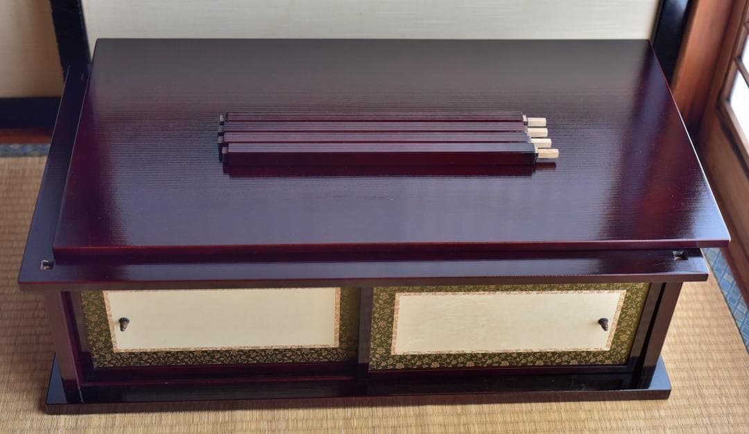 袋棚扉付き組立式　【極上品】お茶道具／共箱