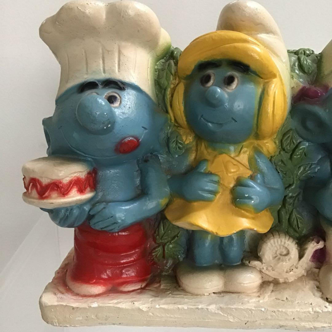 スマーフ ビンテージ 飾り 置物 貯金箱 陶器製