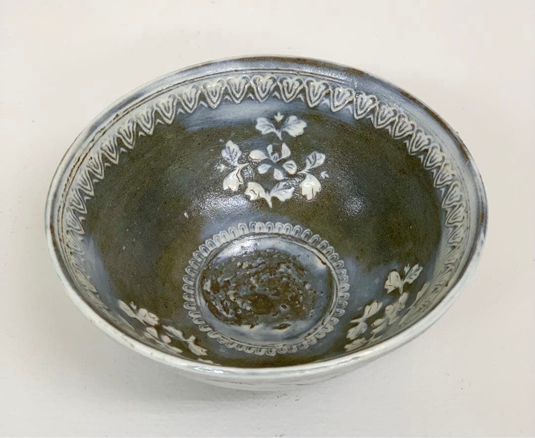 楠部彌一作　印花茶碗　　表千家 裏千家 抹茶茶碗 茶道具