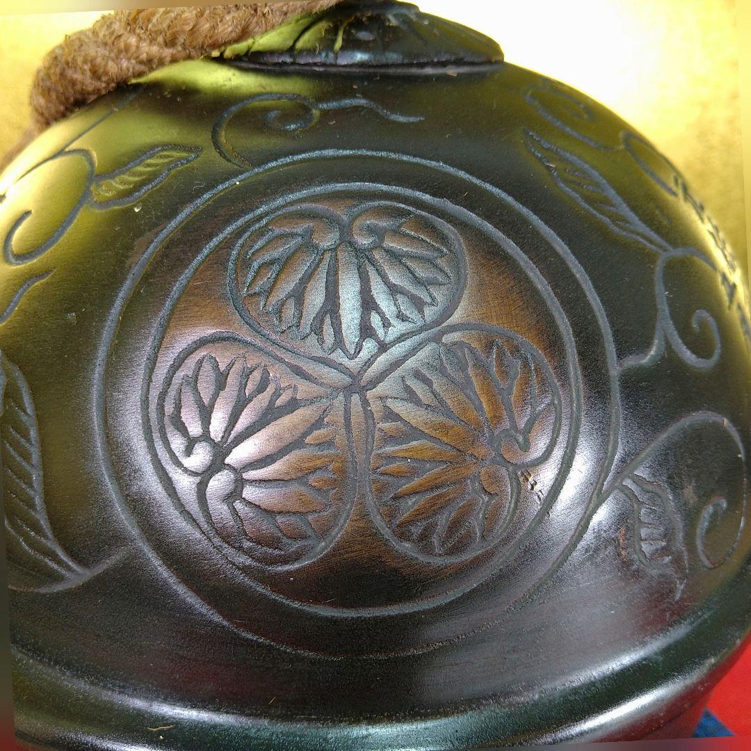けんちゃん東照宮鈴徳川三つ葉葵古銅大鈴常雲作木箱入元禄元年五月吉日仏教美術