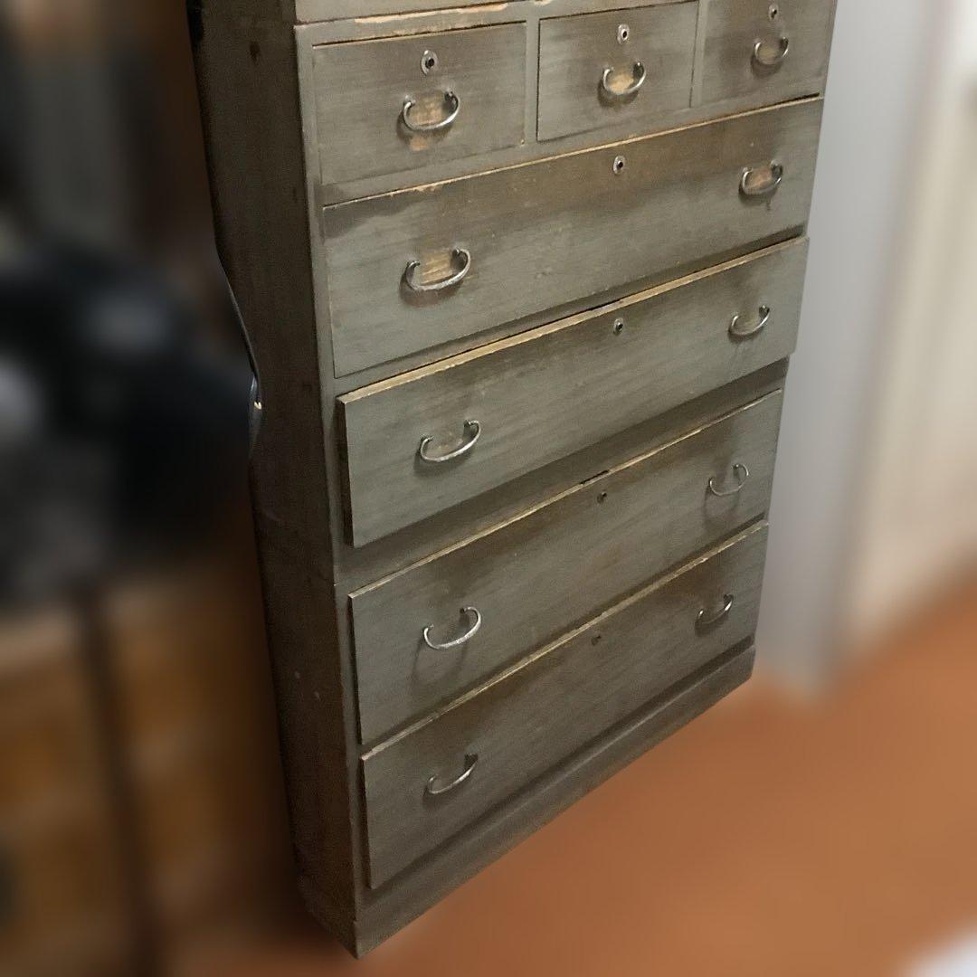 昭和レトロ　箪笥　タンス　ヴィンテージ　アンティーク　時代物　彫刻