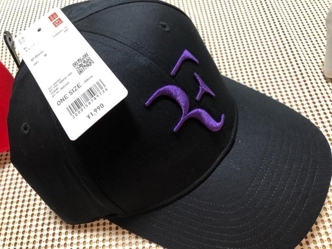 ラスト！新品　完売品　ユニクロ　ロジャーフェデラー　テニスキャップ　黒