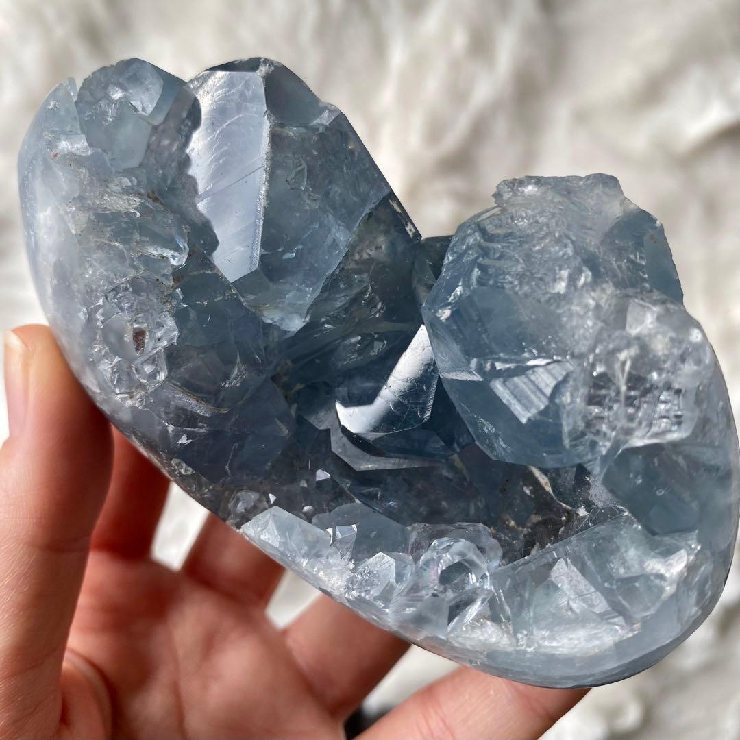 【 天然石 セレスタイト 原石　天青石　クラスター 】