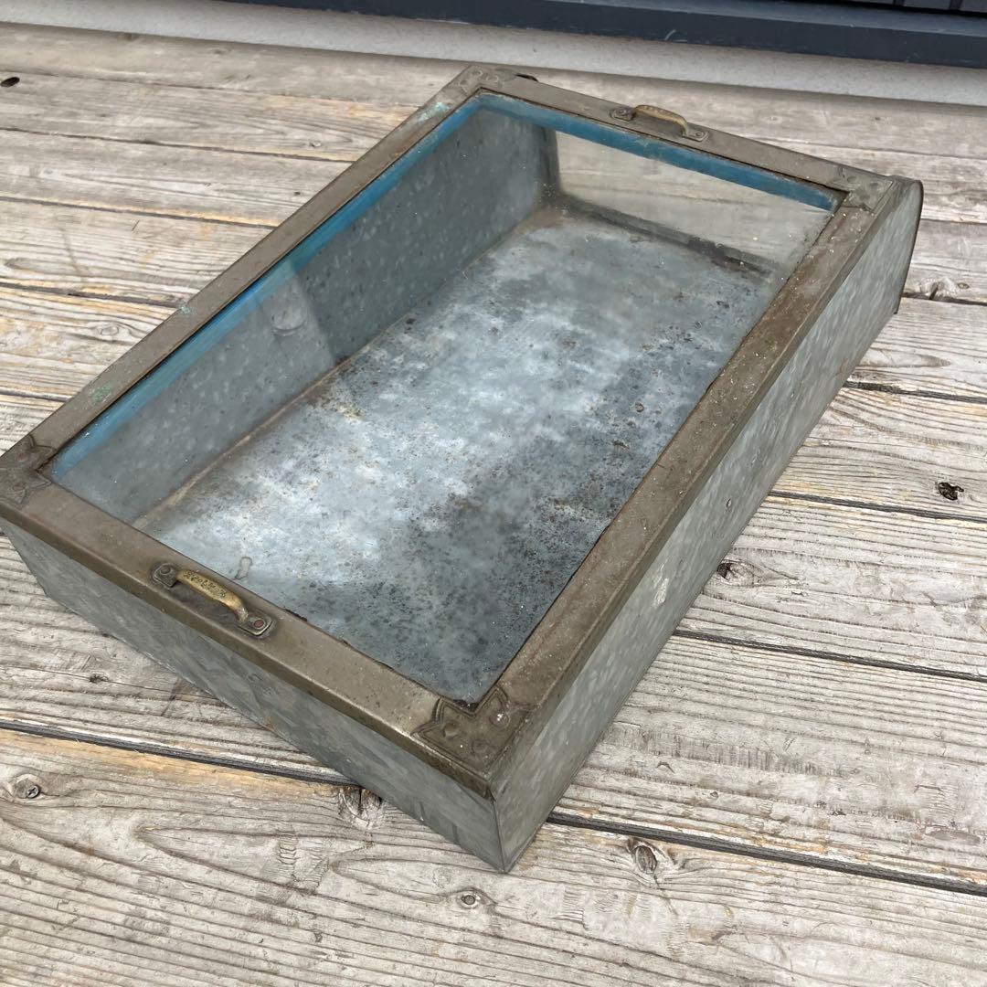 昭和レトロ 駄菓子屋 ブリキガラスショーケース ディスプレイラック 飾り棚