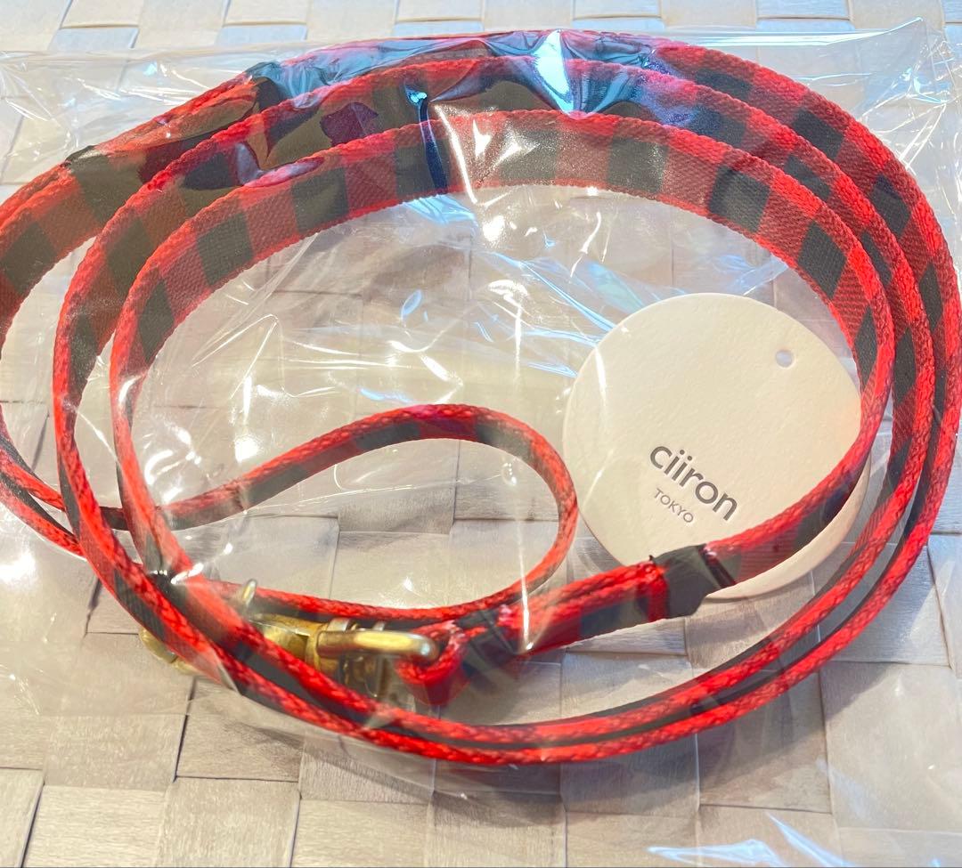 ciiron 赤黒チェック ハーネスリードセット　サイズS