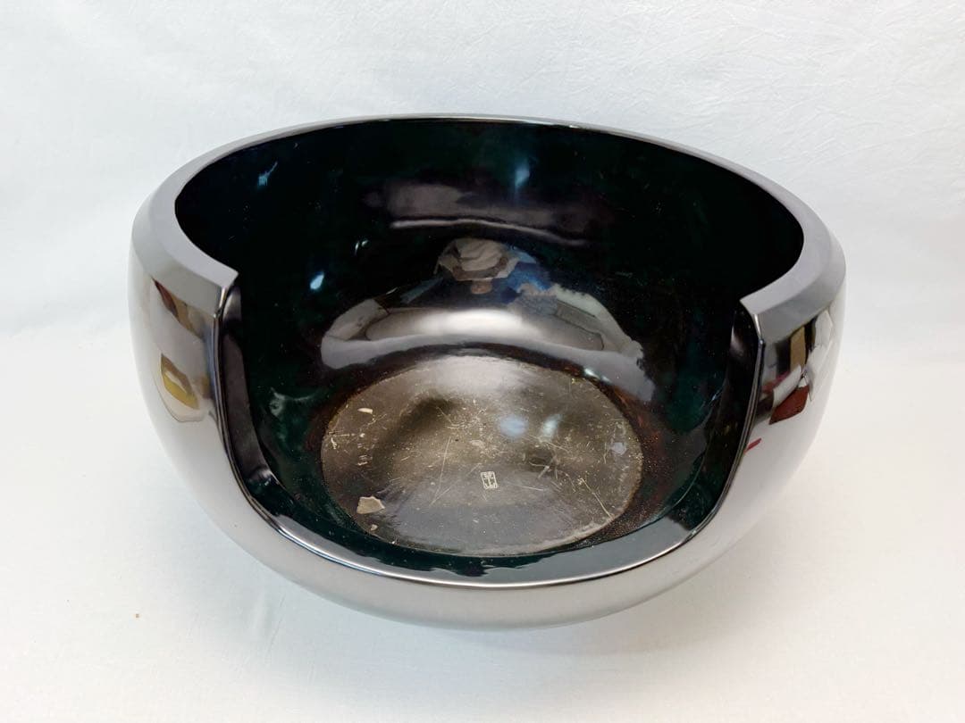 茶道具 草山造 黒真塗 面取道安風炉 土風炉 前瓦 底瓦 鉋目板 敷板 陶印4点