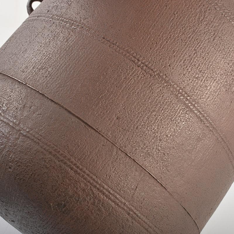 茶道具　釜師　畠春斎作　立俵釜　鉄釜　共箱　M　6614C