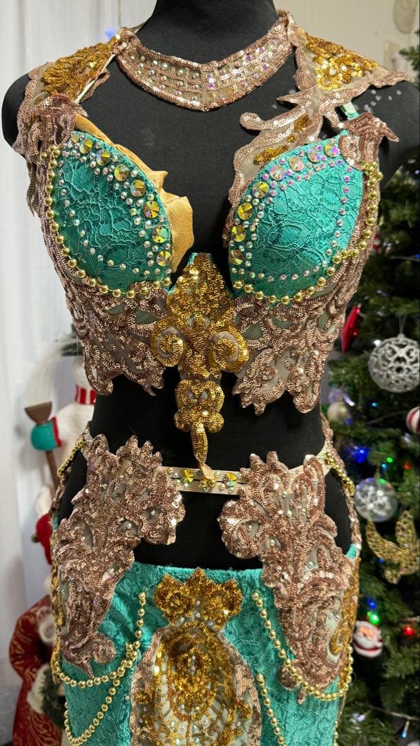 オリエンタル衣装 ベリーダンス ターコイズ M/L