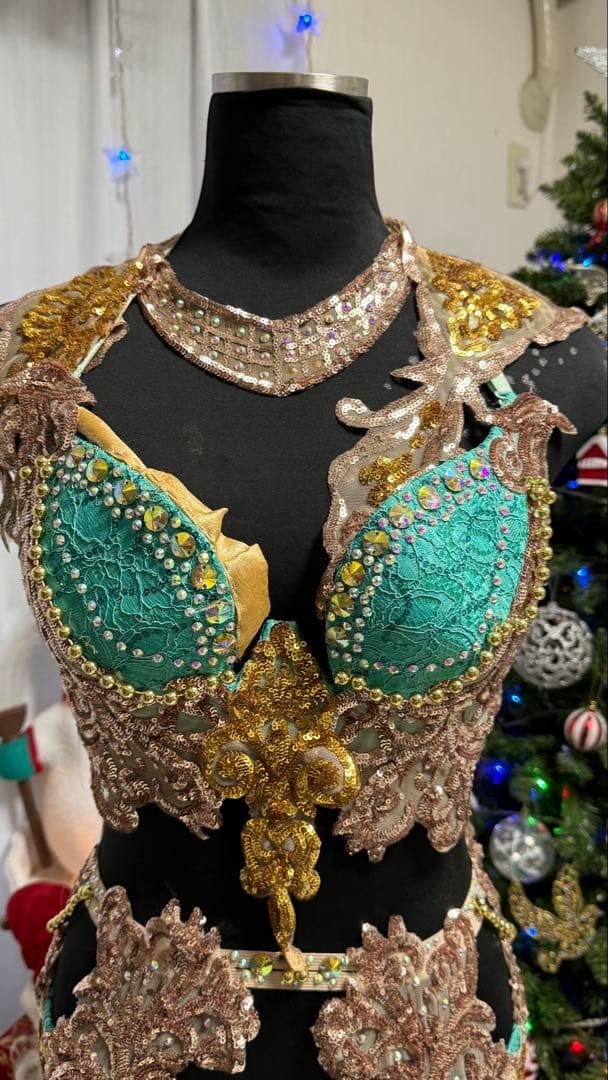 オリエンタル衣装 ベリーダンス ターコイズ M/L