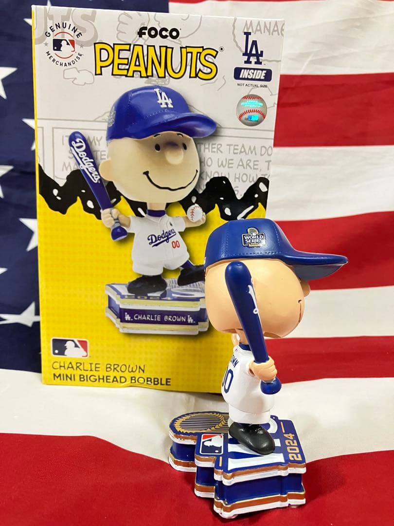 世界限定150個!! ロサンゼルス・ドジャース チャーリー・ブラウンボブルヘッド