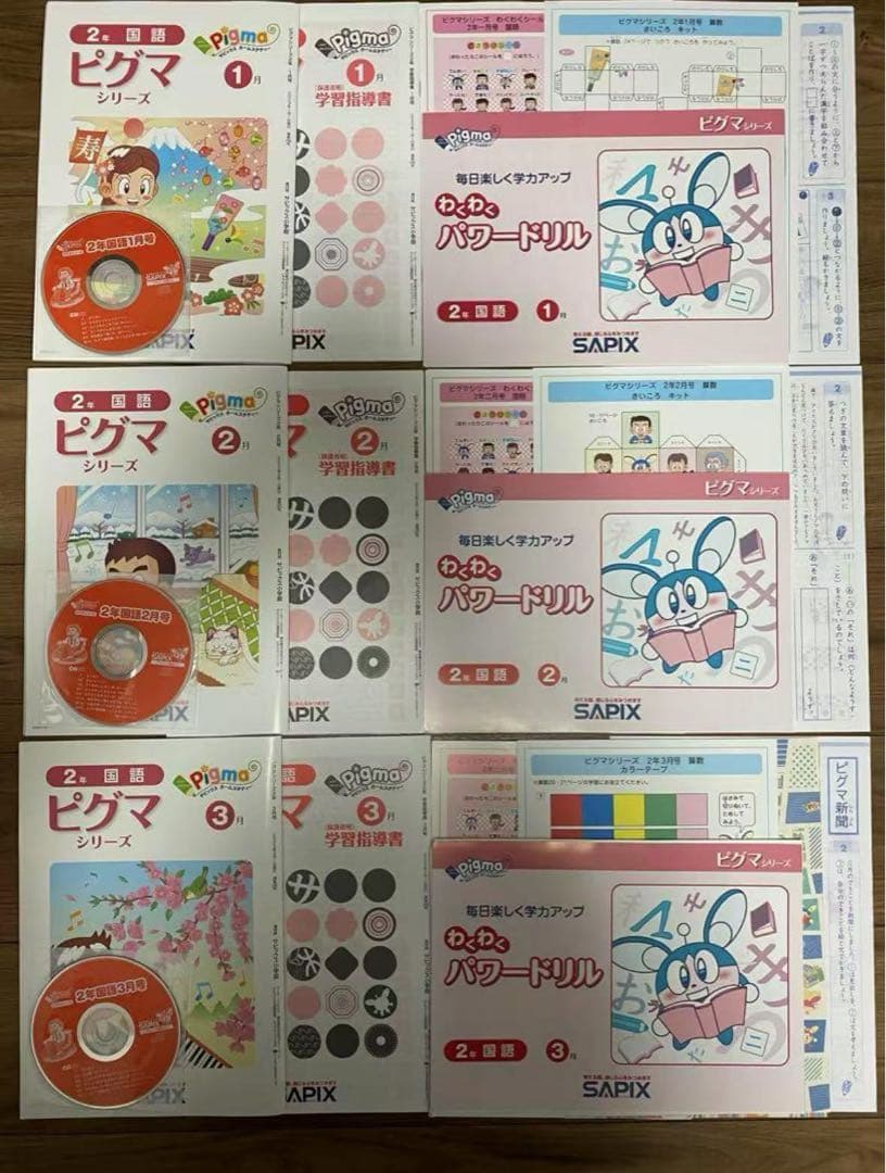 サピックス　ピグマキッズ　2年生　1年分セット