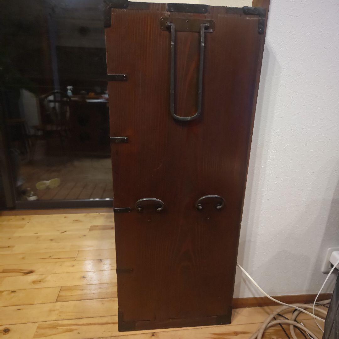 明治時代の木製箪笥 5段 ダークブラウン