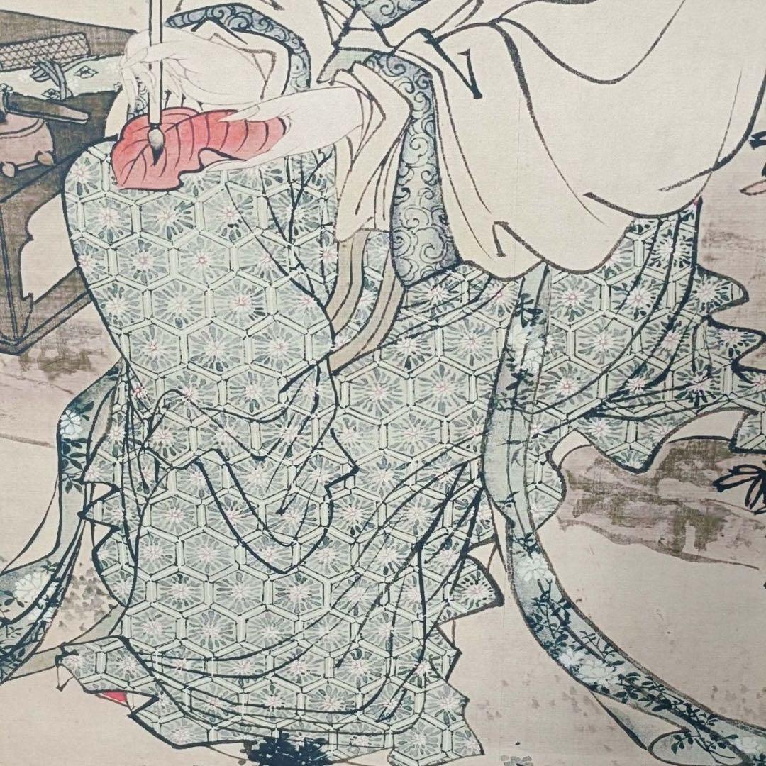 唐寅《仕女図》 三尺中堂掛軸　手工装裱済み　70×173cm／鑑賞用