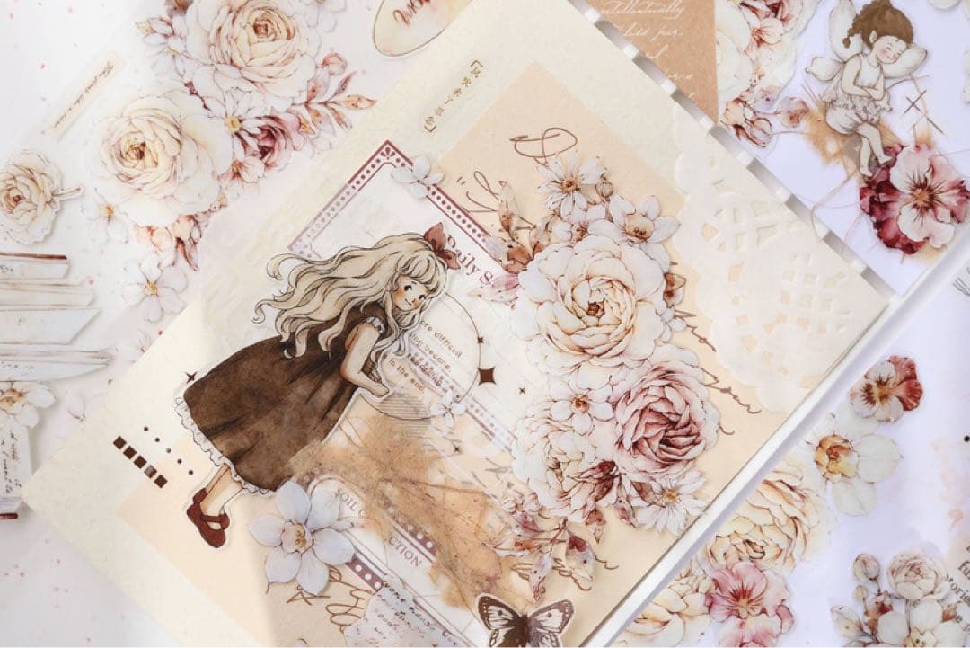 小白家文創《花夕》海外マスキングテープ　マステ 【1807】