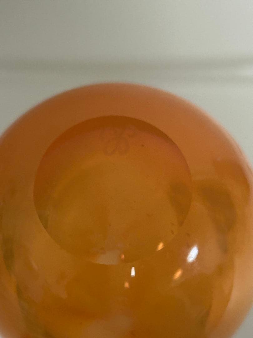 作家　ガラス作家　オレンジグラデーション 香水ボトル　吹きガラス