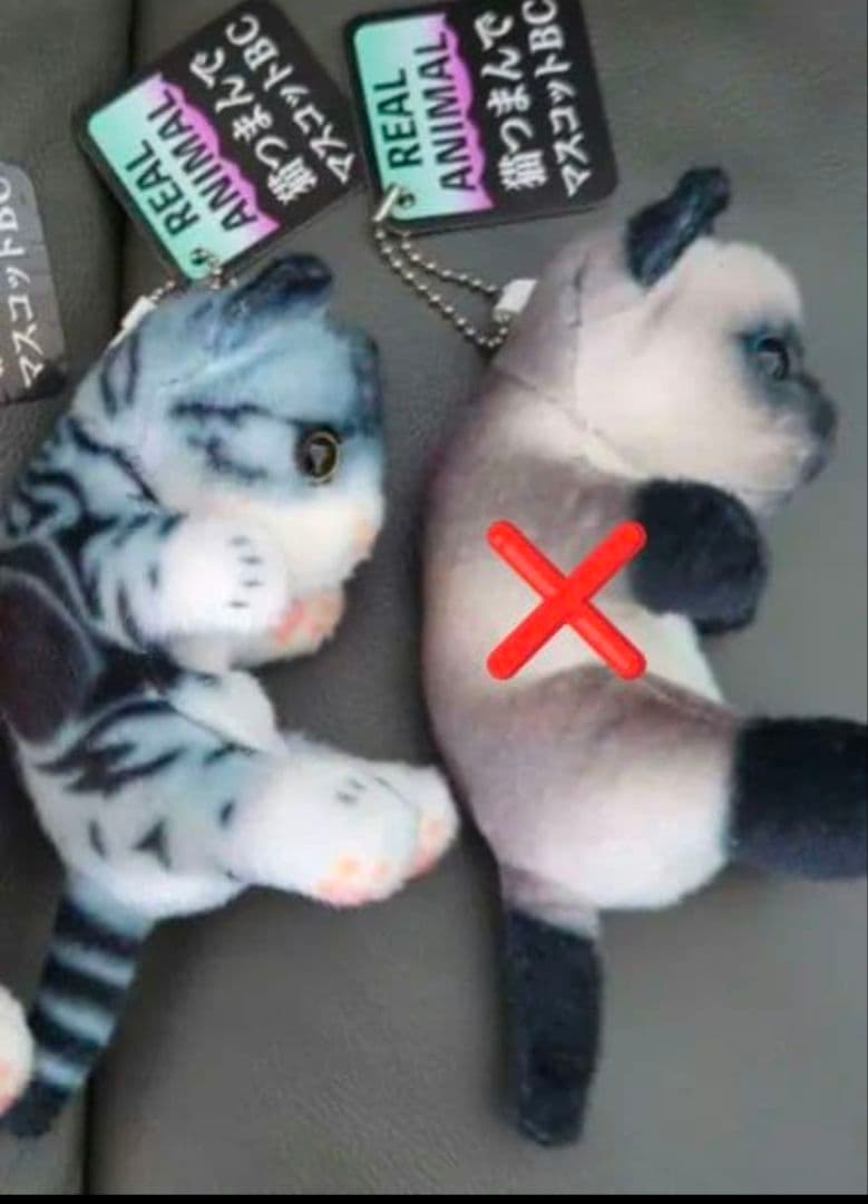 リアル猫 リアルアニマル猫つまんでマスコットBC 猫ぬいぐるみ　２個　セット