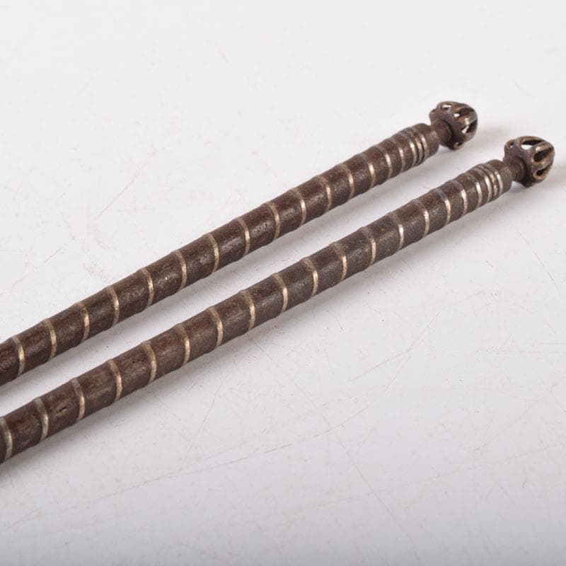 茶道具　内藤四郎作　古鉄　火箸　二種二組　共箱　C　7511