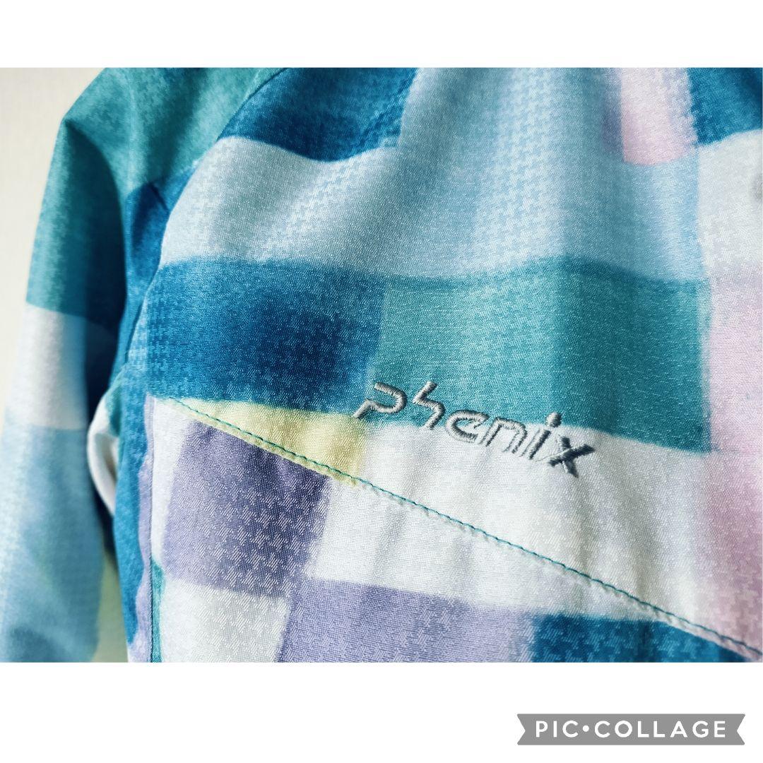 美品☆Phenixスキーウェア上下 女の子150 140 パステルブロック 水色