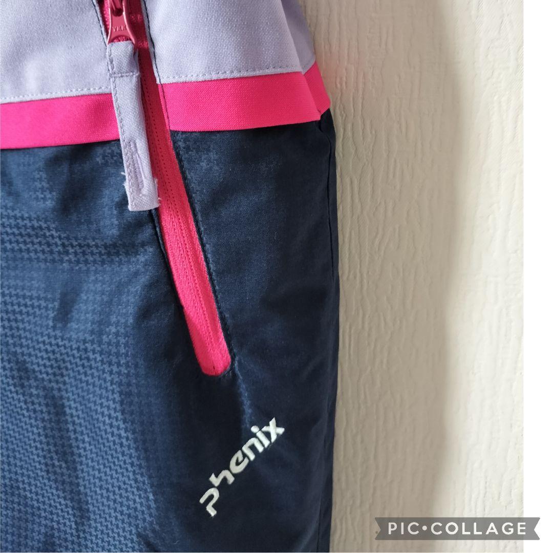 美品☆Phenixスキーウェア上下 女の子150 140 パステルブロック 水色