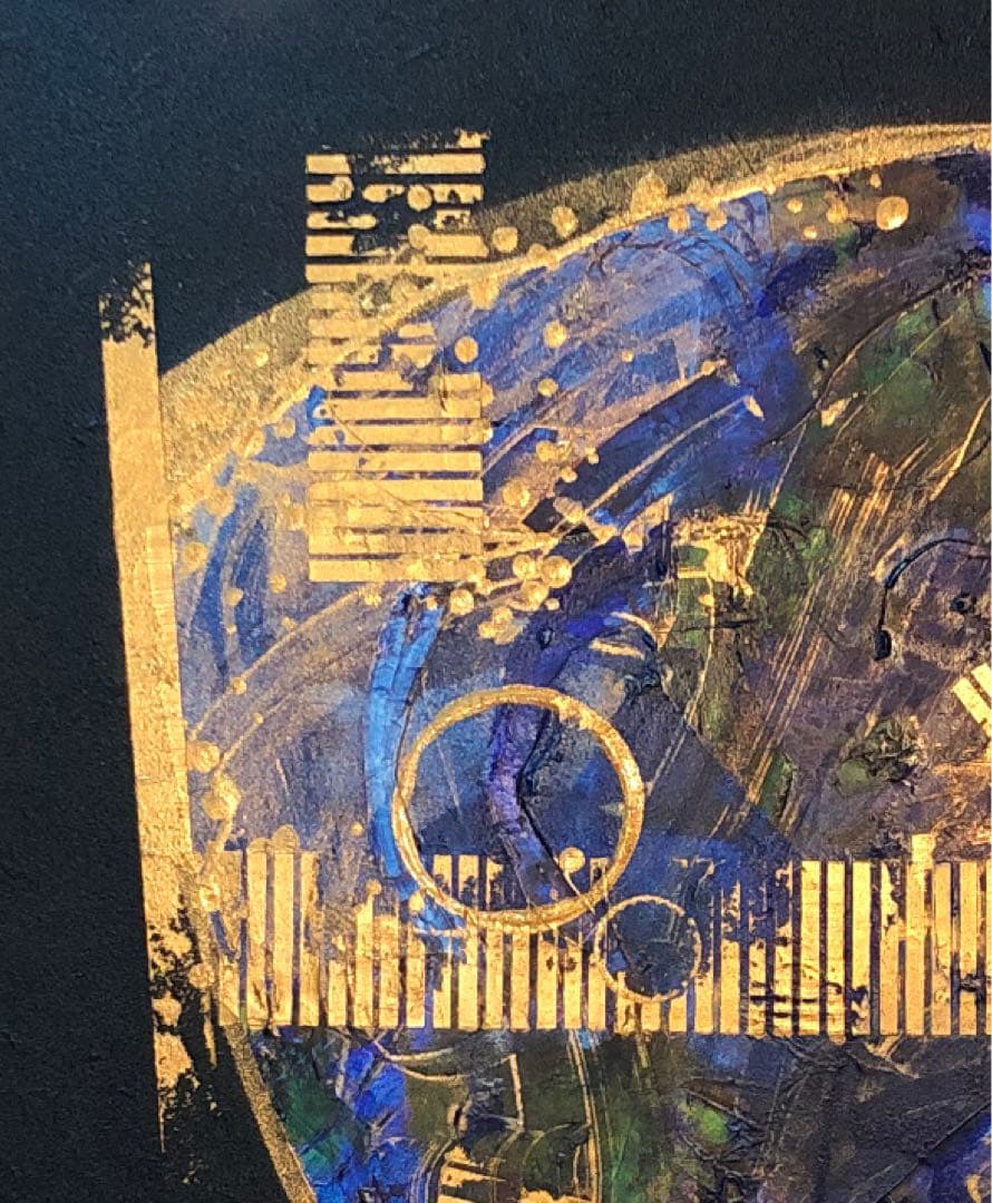 絵画　油絵　原画　抽象画　現代アート　ゴールド　モダン　インテリア　F10