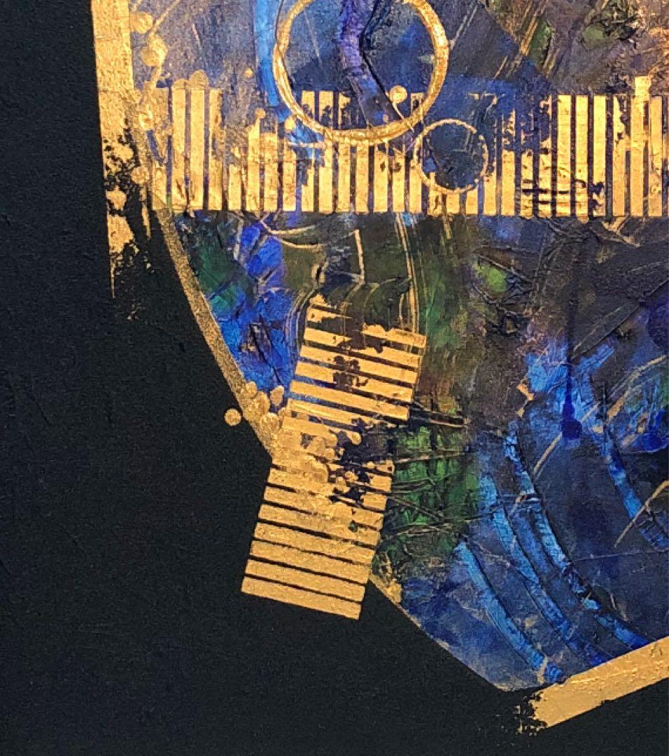 絵画　油絵　原画　抽象画　現代アート　ゴールド　モダン　インテリア　F10