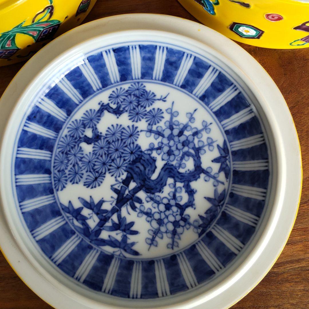 黄交趾 宝尽し 二段重 平安 　昭阿弥