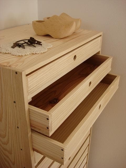 ★送料無料サイズ変更可能A3丸穴14段引き出し/無垢材木製書類ケースオーダー可能