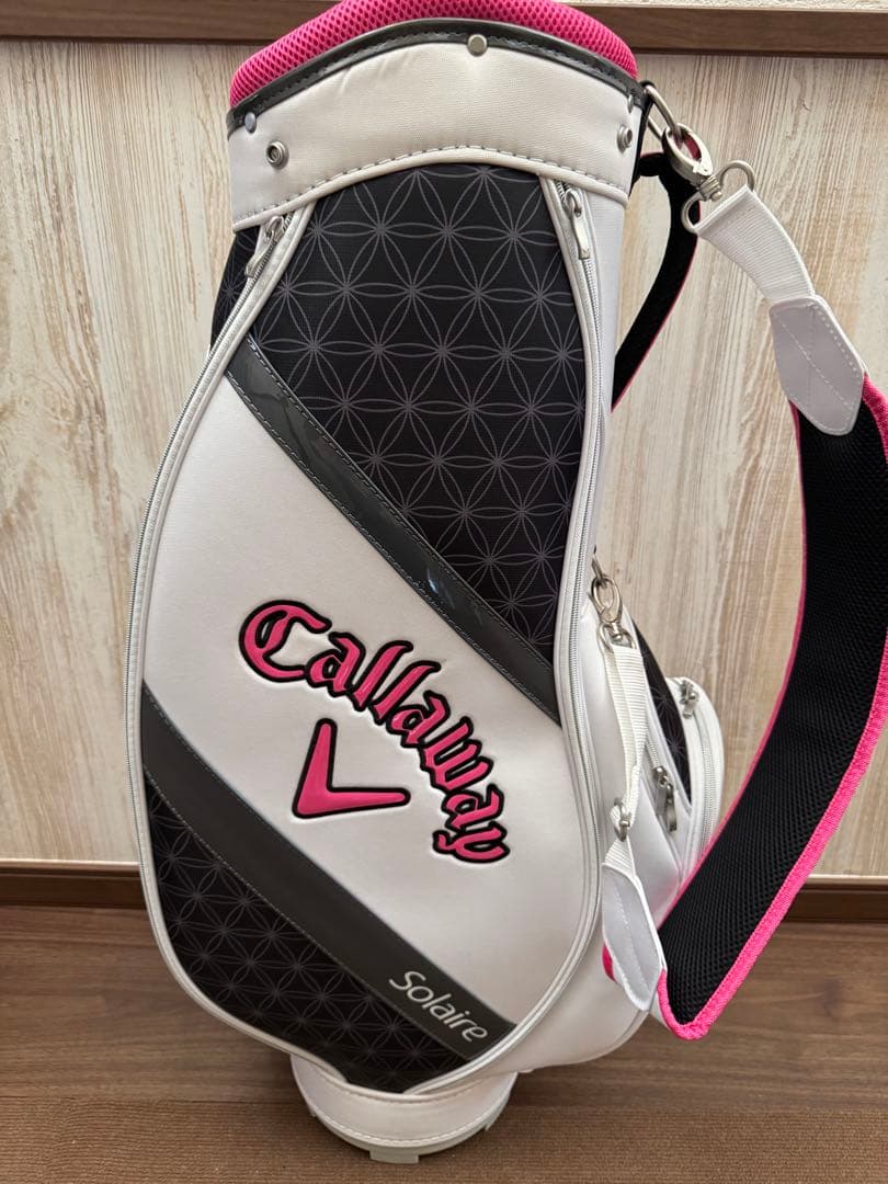 新品未使用Callaway キャディバッグ ネームプレート付きホワイトブラック
