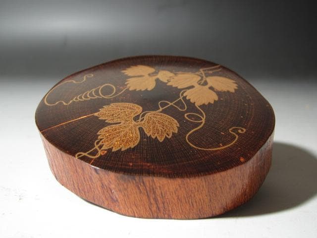 【セール】☆　駒沢利斎　蔦香合　裏千家　十五代　鵬雲斎の花押☆y473