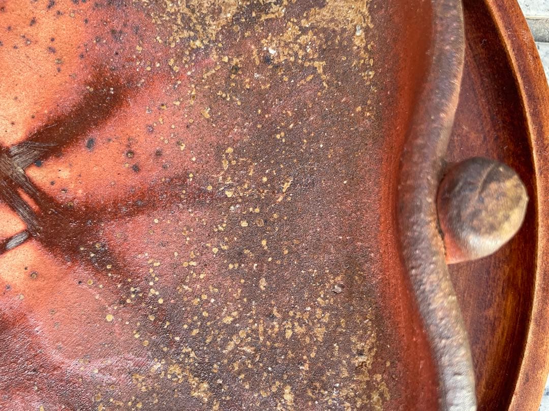 未使用　高級　備前焼　森丁斎作　桃形陶器皿　桃形