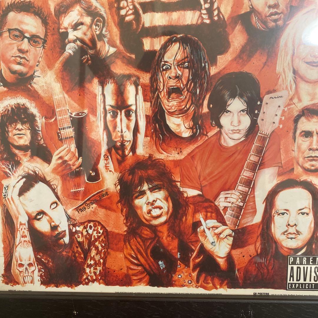 US UKミュージシャンポスター　額入り　　ニルヴァーナ　レッチリ　激レア　廃盤