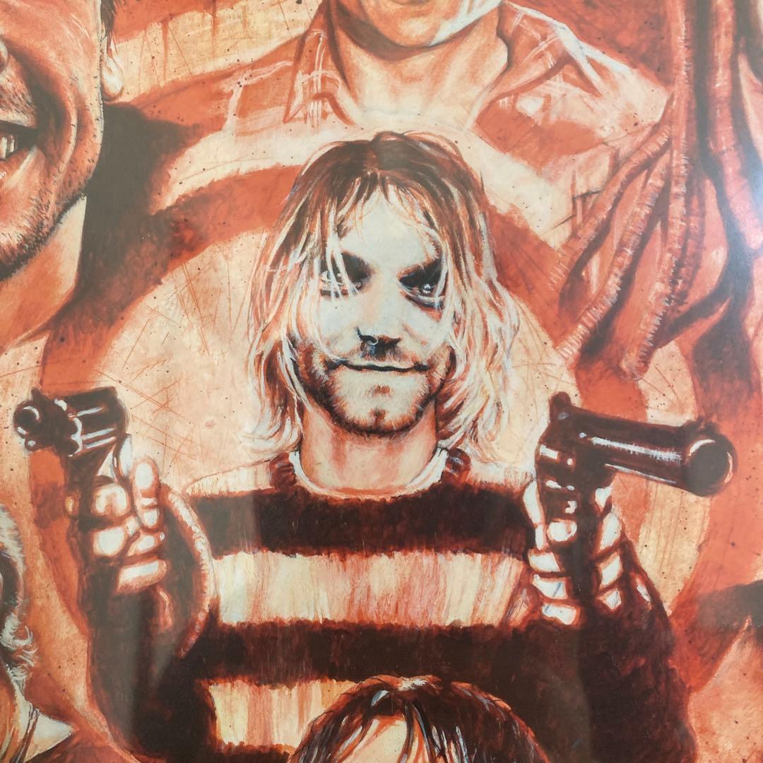 US UKミュージシャンポスター　額入り　　ニルヴァーナ　レッチリ　激レア　廃盤