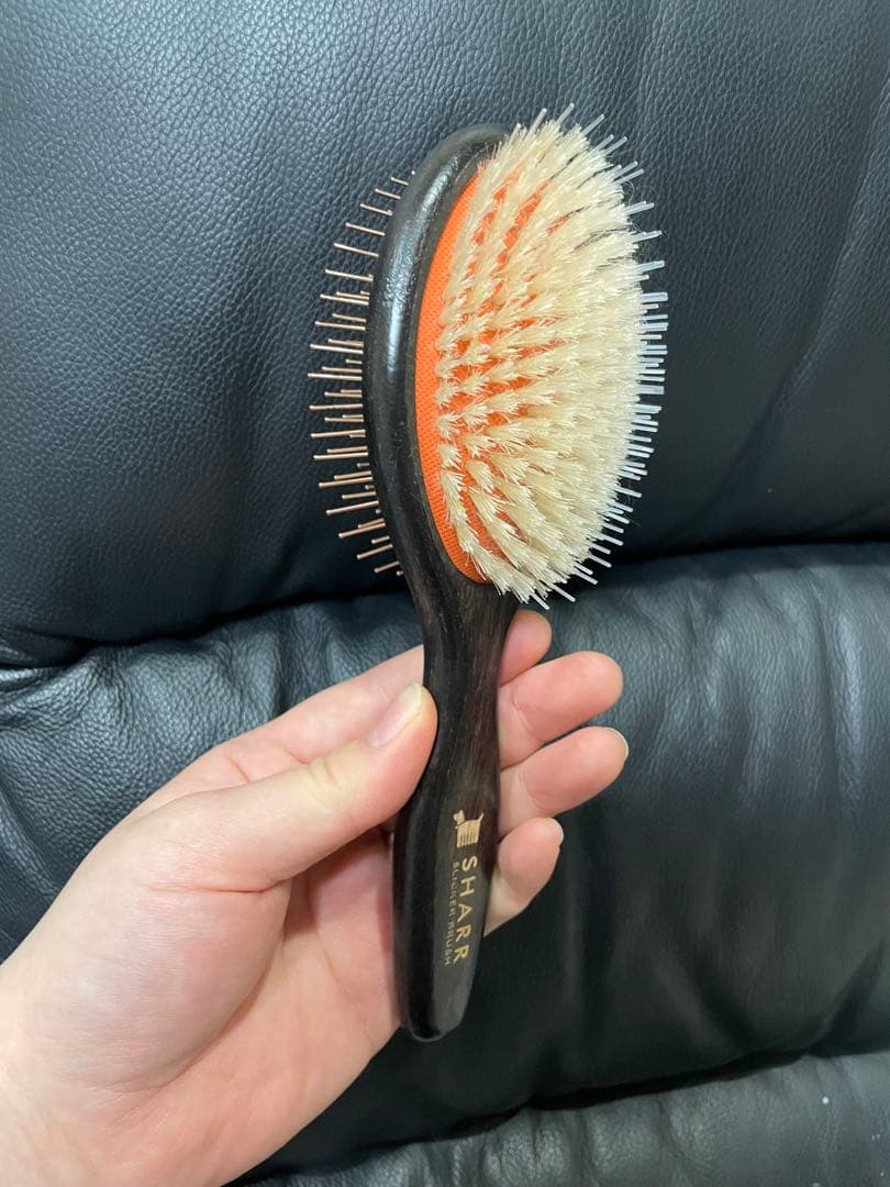 SHARR ブラシ 黒とオレンジ　犬用ブラシ　韓国老舗ブランド