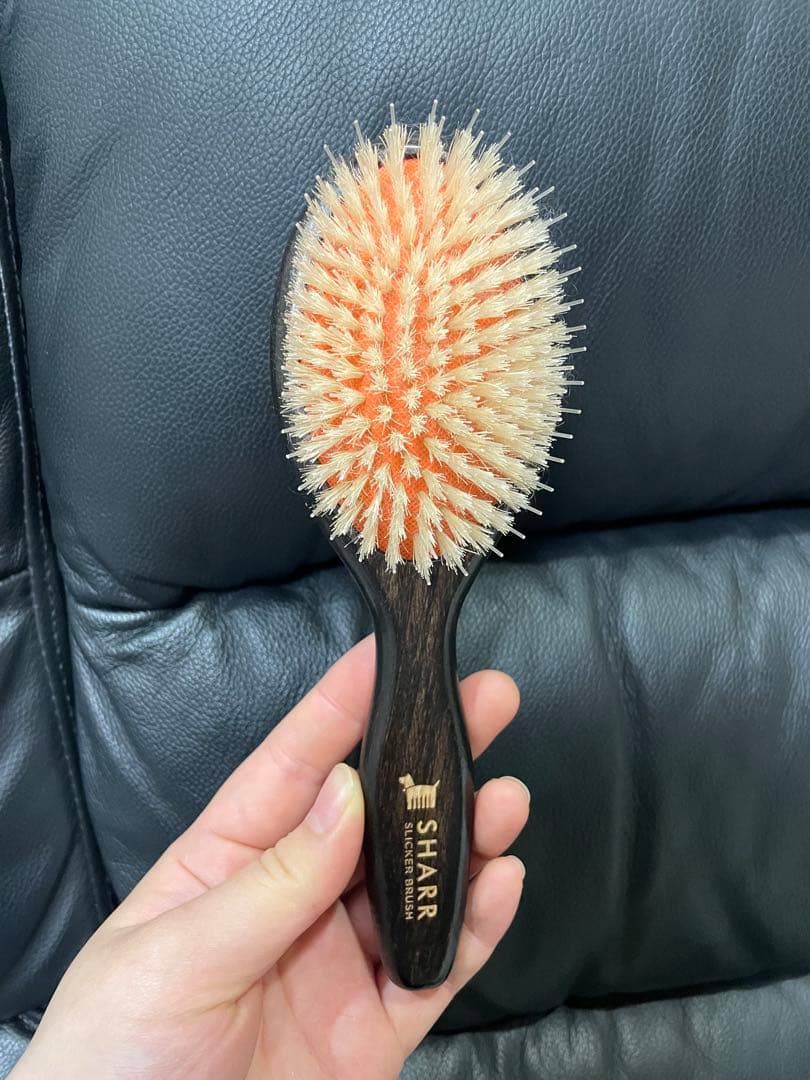 SHARR ブラシ 黒とオレンジ　犬用ブラシ　韓国老舗ブランド