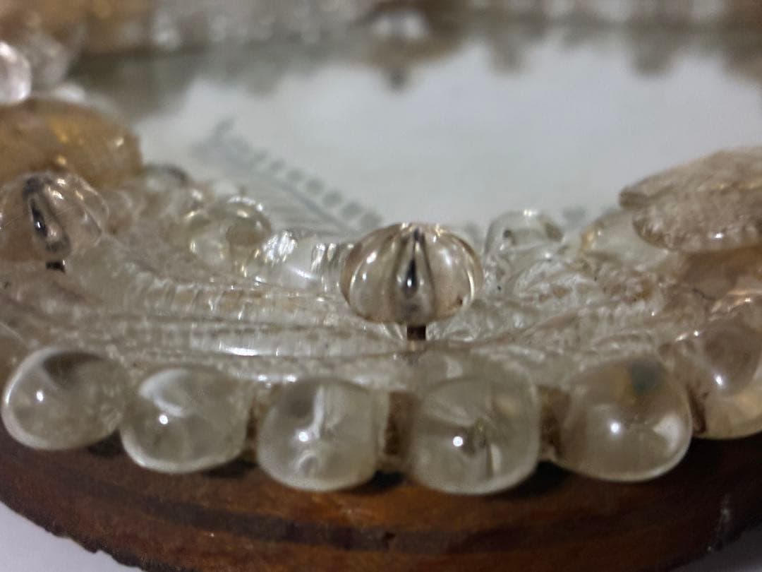 ヴィンテージ ムラーノガラス 花模様ミラー